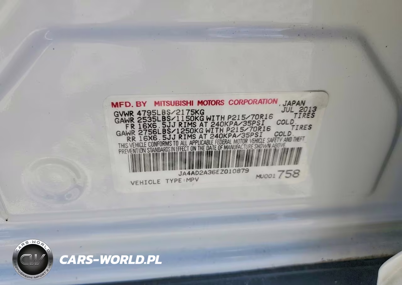 2014 Mitsubishi Outlander Es VIN:JA4AD2A36EZ010879 - 13
