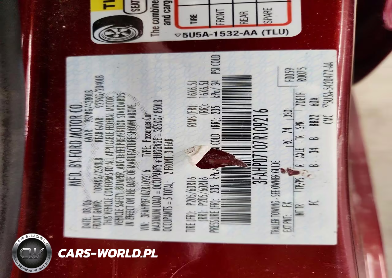 2007 Ford Fusion Se VIN:3FAHP07107R109216 - 12