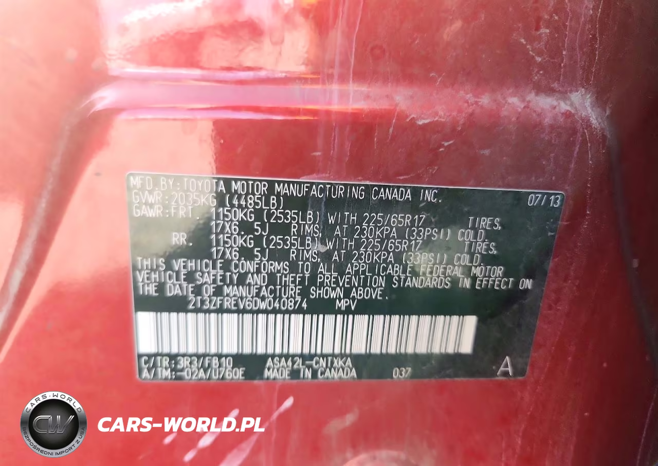 2013 Toyota Rav4 Le VIN:2T3ZFREV6DW040874 - 13