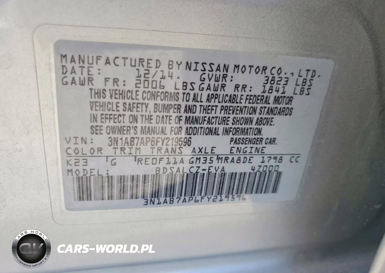 2015 Nissan Sentra S VIN:3N1AB7AP6FY219596 - 13