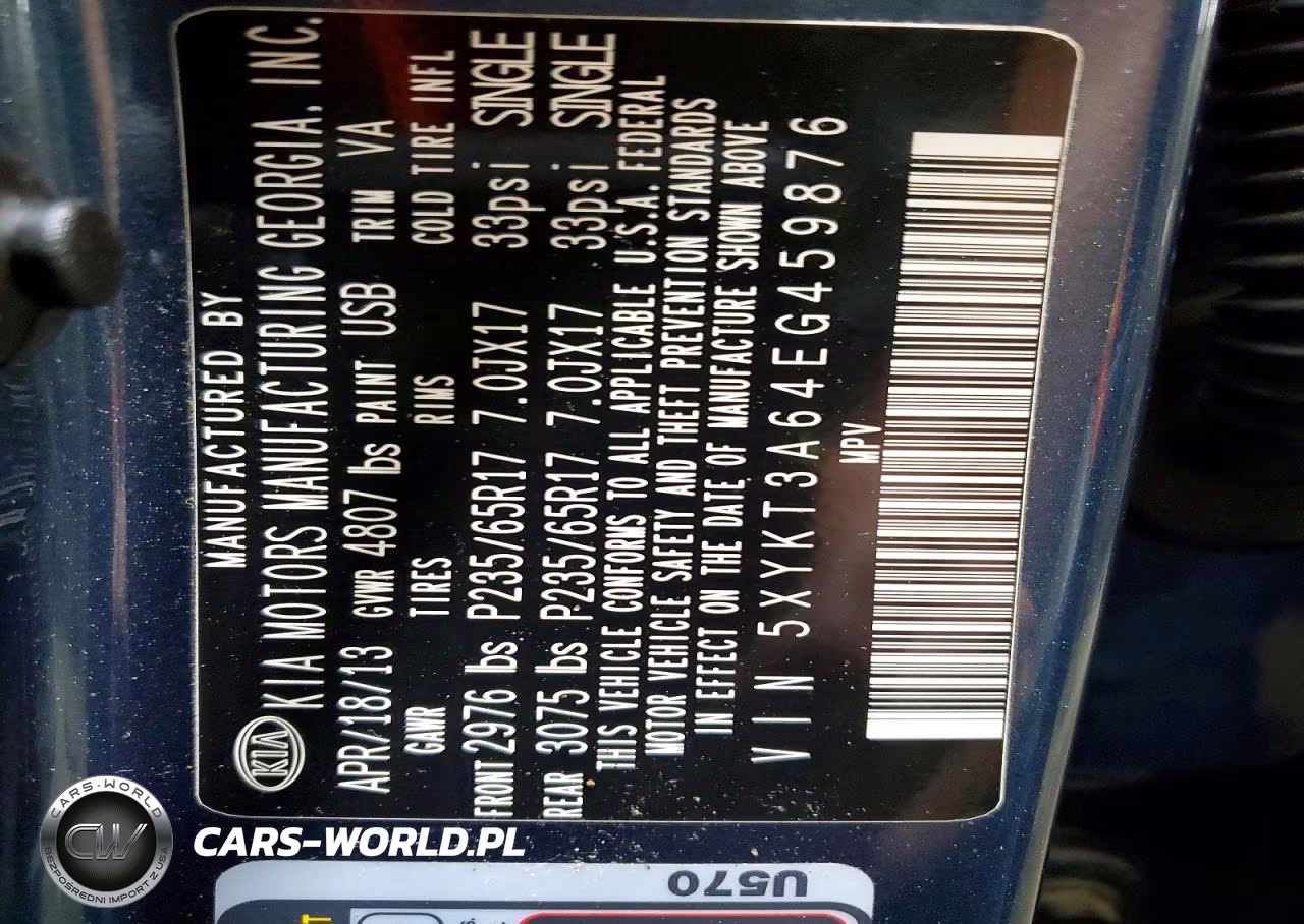 2014 Kia Sorento Lx VIN:5XYKT3A64EG459876 - 13