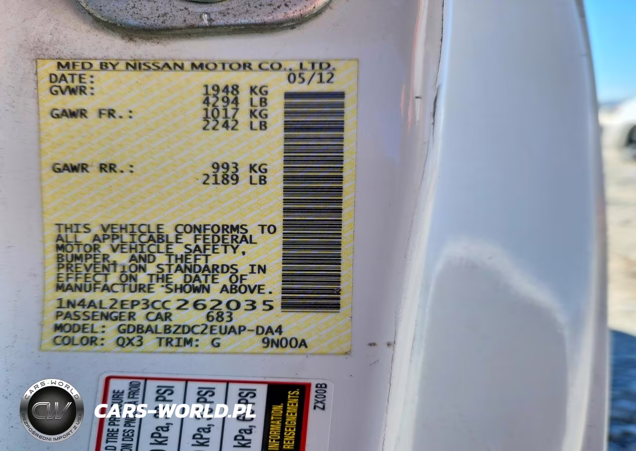 2012 Nissan Altima 2.5 S VIN:1N4AL2EP3CC262035 - 12