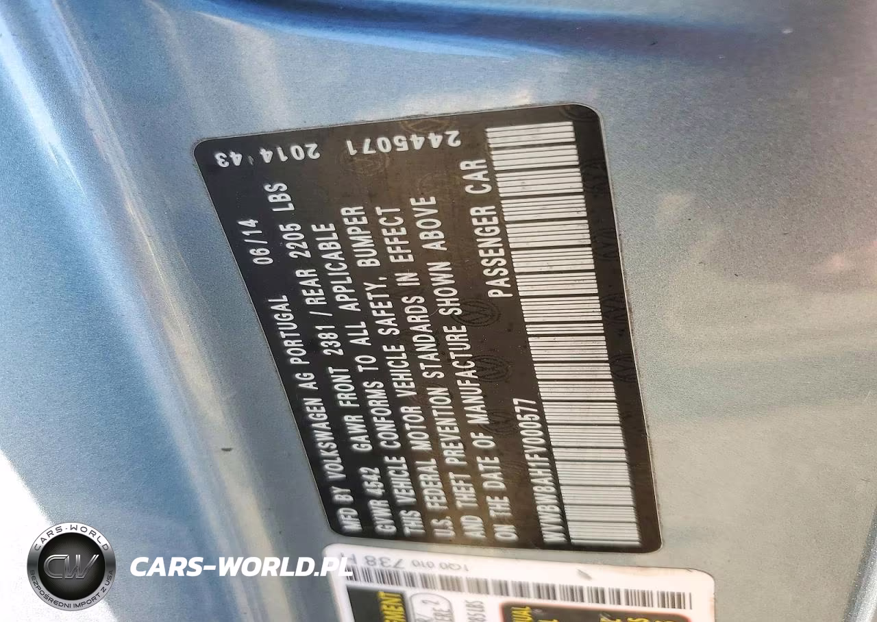 2015 Volkswagen Eos Komfort VIN:WVWBW8AH1FV000577 - 12