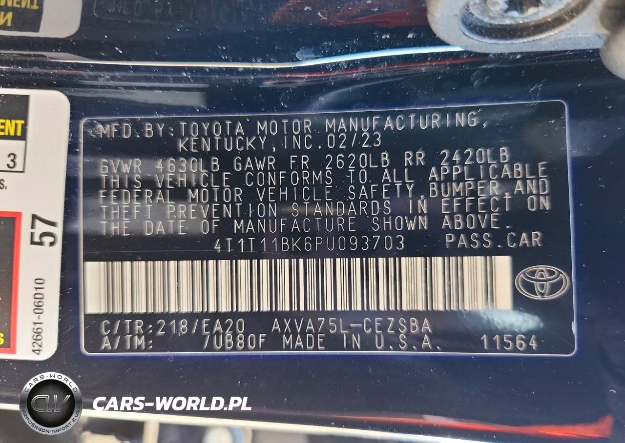 2023 Toyota Camry Se VIN:4T1T11BK6PU093703 - 12