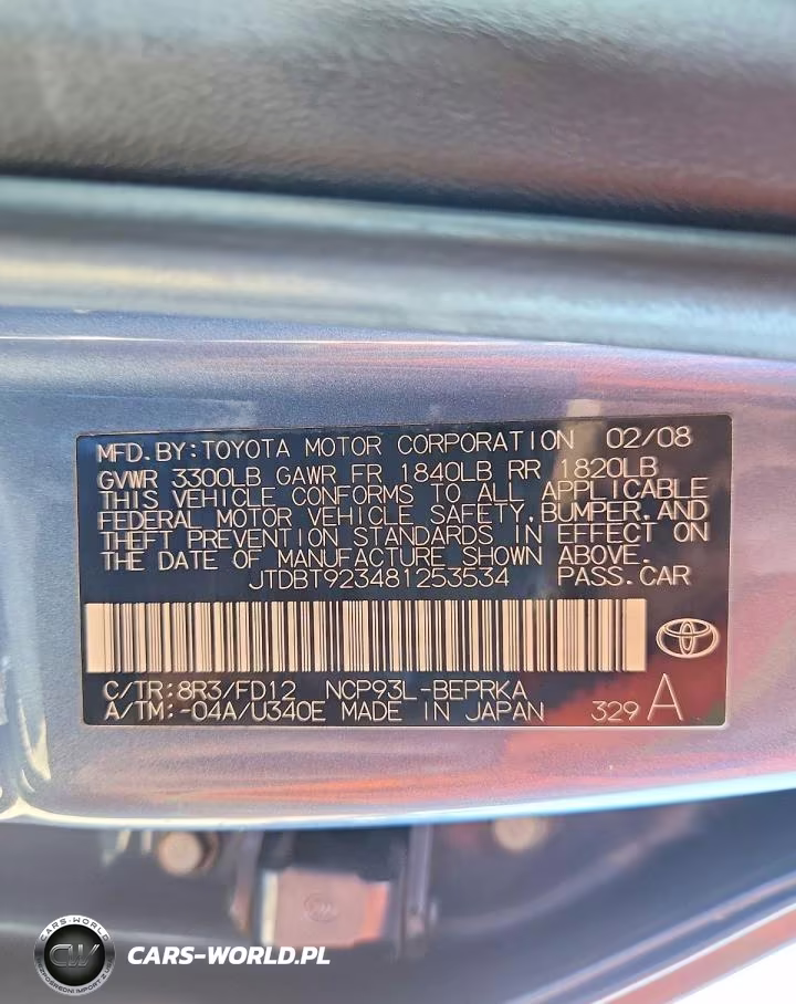 2008 Toyota Yaris Base VIN:JTDBT923481253534 - 12