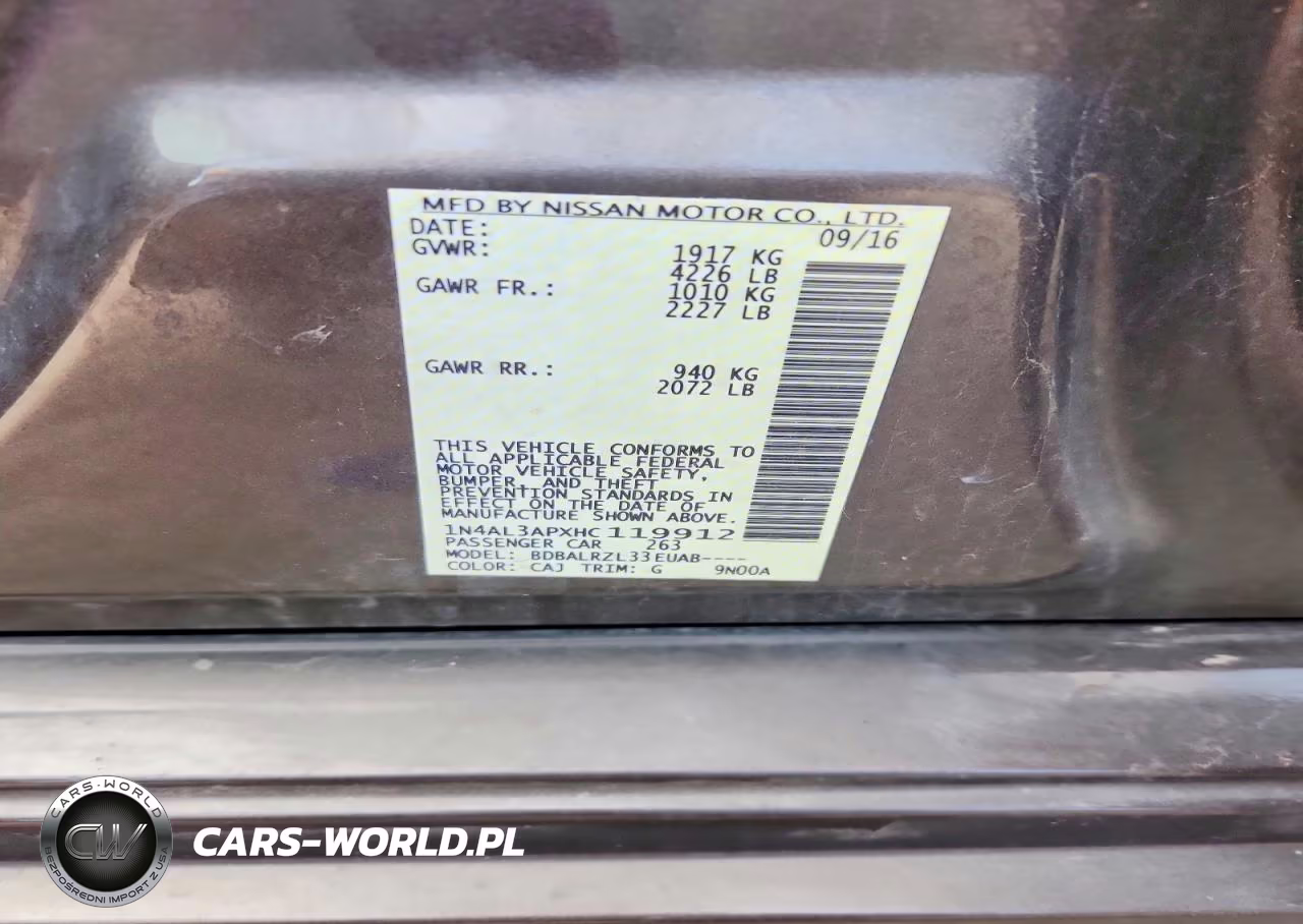 2017 Nissan Altima 2.5 Sl VIN:1N4AL3APXHC119912 - 12