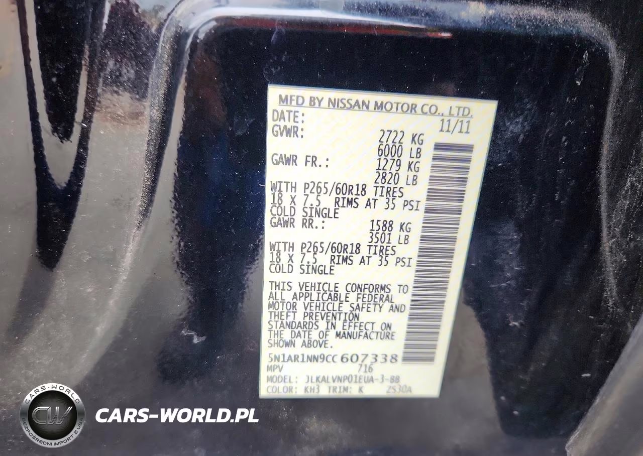 2012 Nissan Pathfinder S VIN:5N1AR1NN9CC607338 - 13