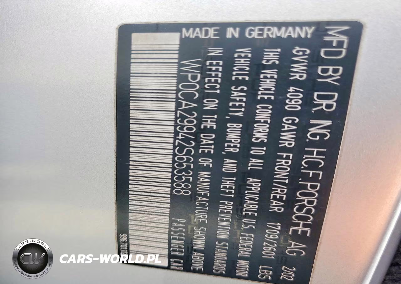 2002 Porsche 911 Carrera 2 VIN:WP0CA29942S653588 - 12