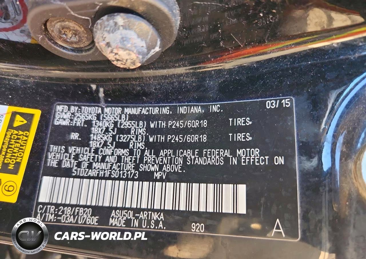 2015 Toyota Highlander Le VIN:5TDZARFH1FS013173 - 13