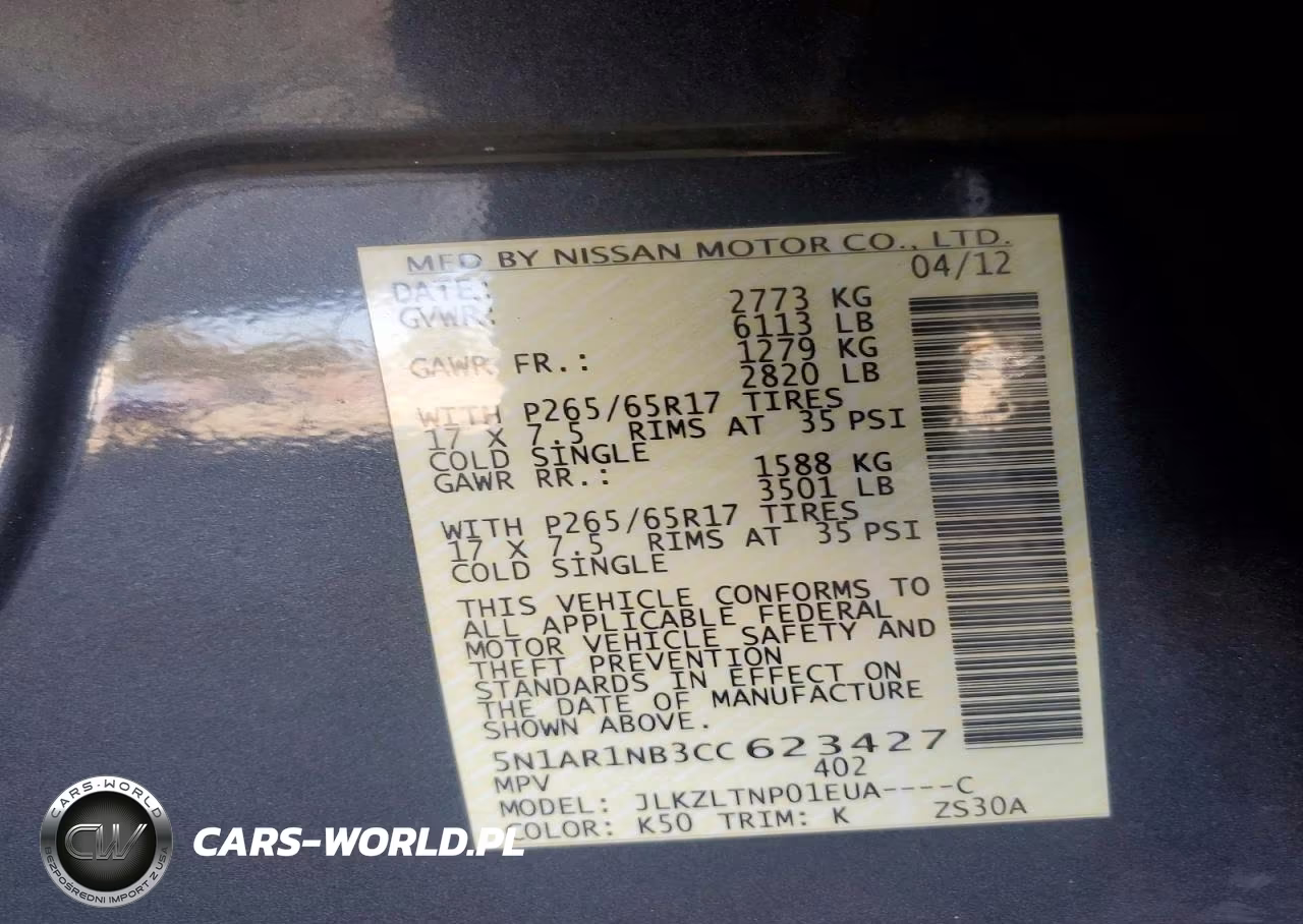2012 Nissan Pathfinder S VIN:5N1AR1NB3CC623427 - 13