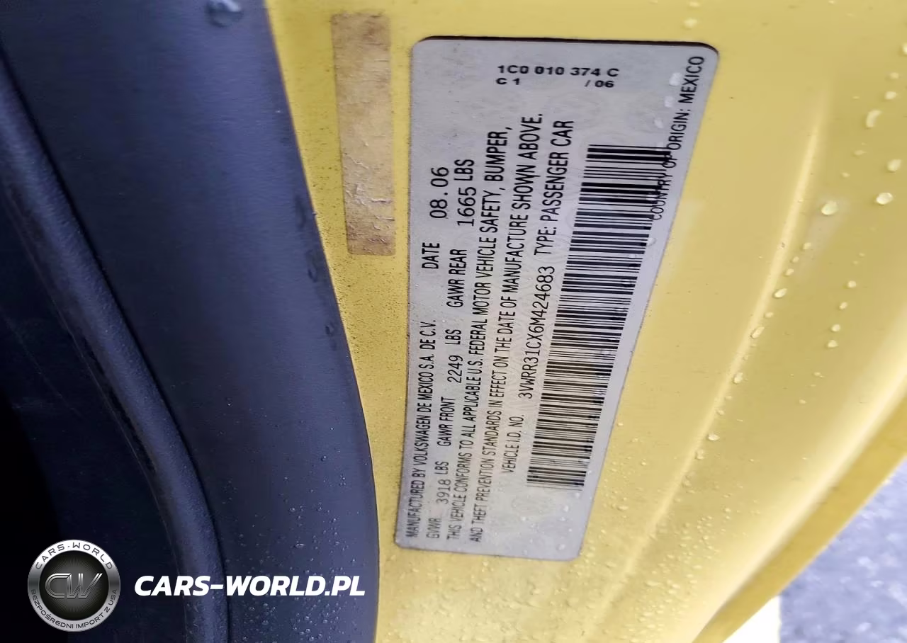 2006 Volkswagen New Beetle Tdi Option Package 1 VIN:3VWRR31CX6M424683 - 13