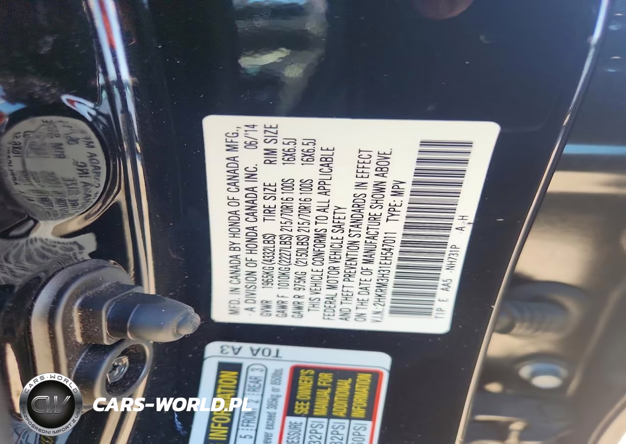 2014 Honda Cr-V Lx VIN:2HKRM3H31EH547011 - 13