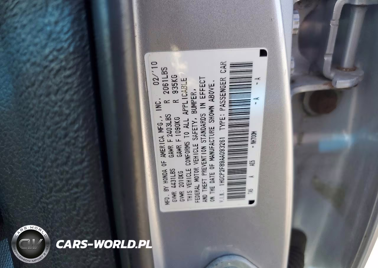 2010 Honda Accord Exl VIN:1HGCP2F89AA093261 - 13