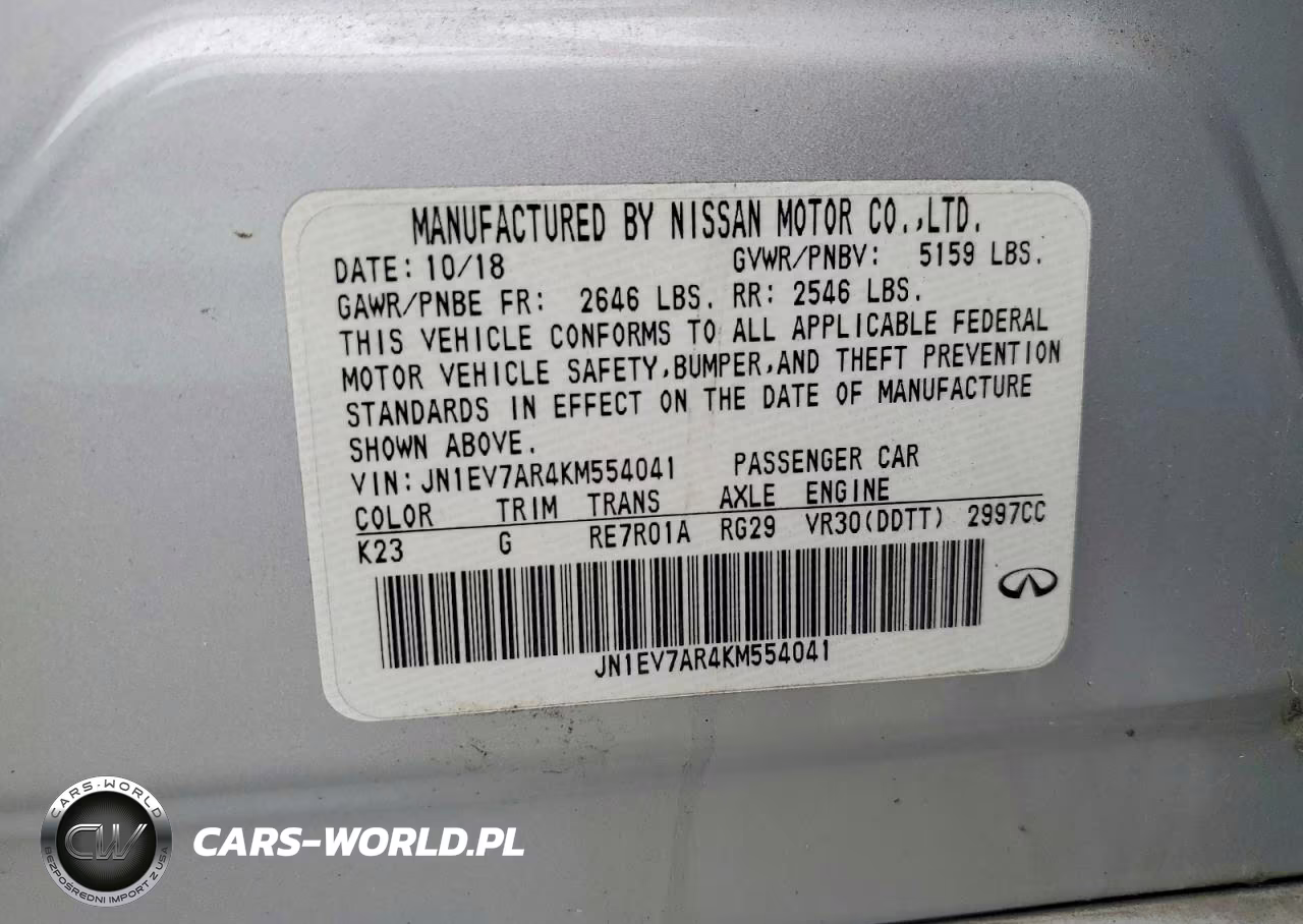 2019 Infiniti Q50 3.0T Luxe VIN:JN1EV7AR4KM554041 - 12