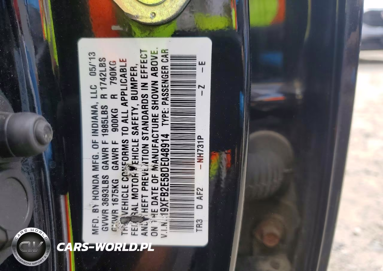 2013 Honda Civic Lx VIN:19XFB2E58DE048914 - 13