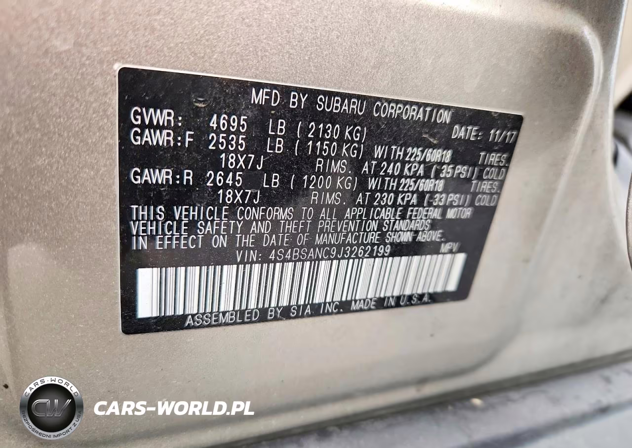 2018 Subaru Outback 2.5I Limited VIN:4S4BSANC9J3262199 - 14