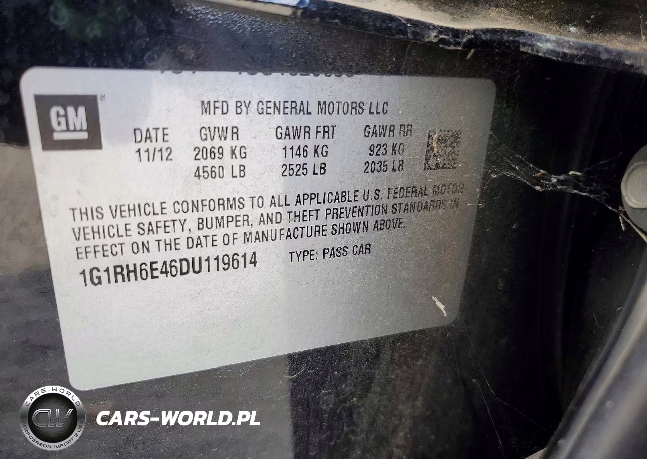 2013 Chevrolet Volt VIN:1G1RH6E46DU119614 - 12