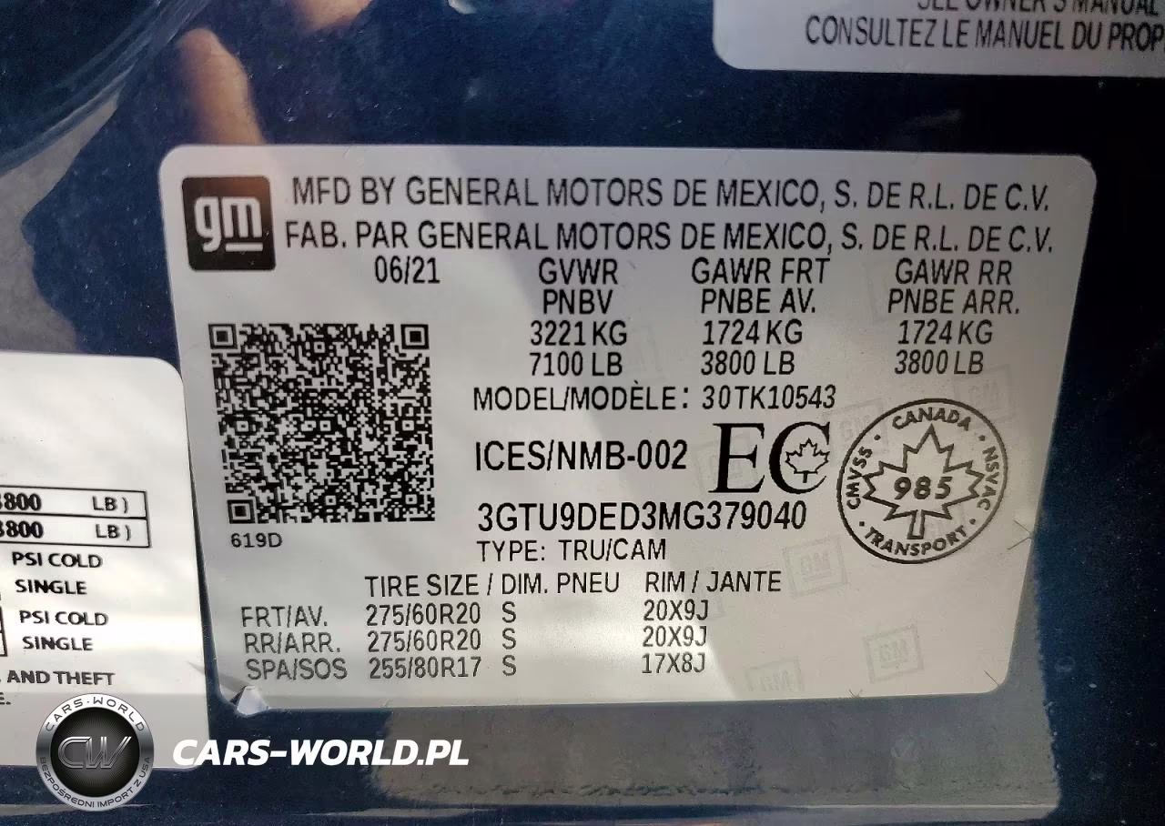 2021 GMC Sierra K1500 Slt VIN:3GTU9DED3MG379040 - 12