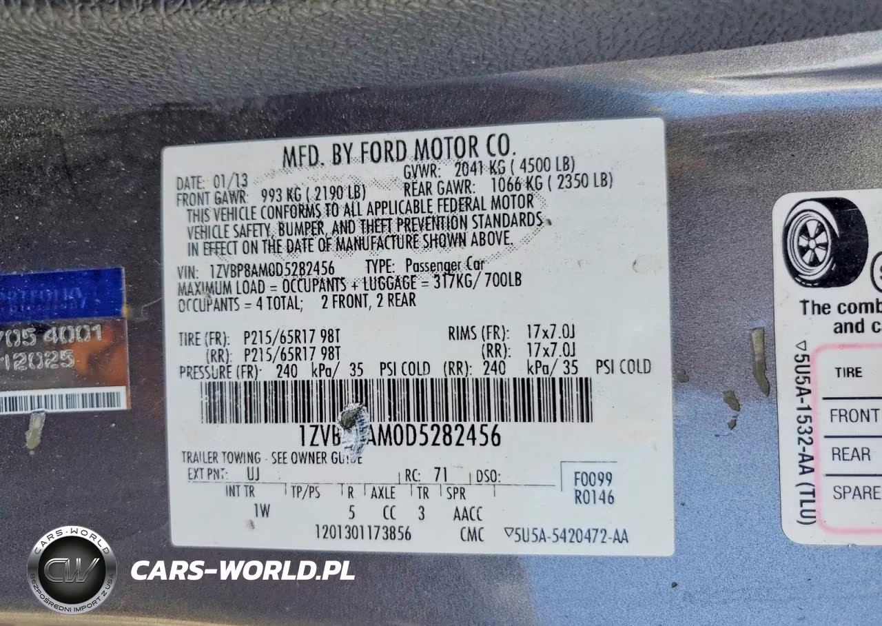 2013 Ford Mustang VIN:1ZVBP8AM0D5282456 - 12