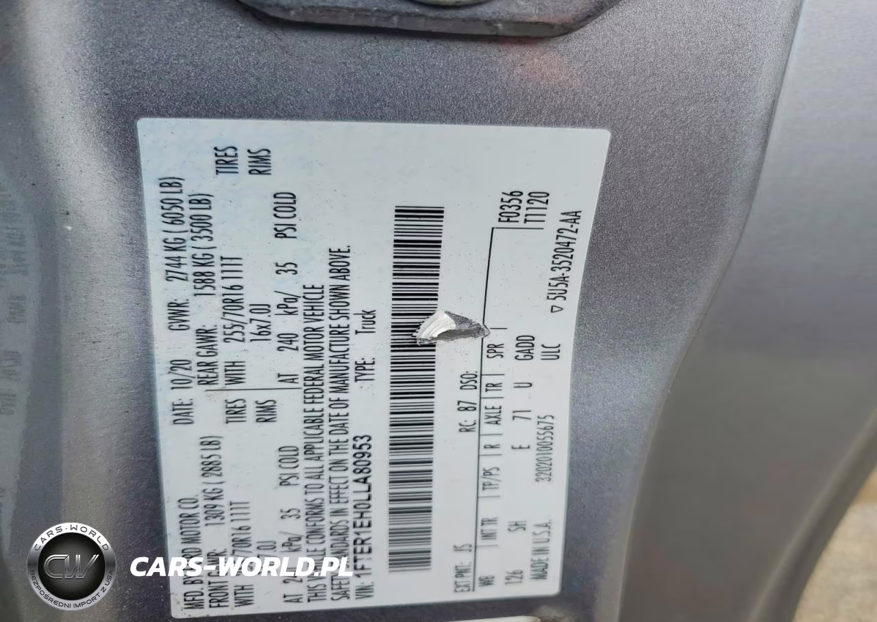 2020 Ford Ranger Xl VIN:1FTER1EH0LLA80953 - 12