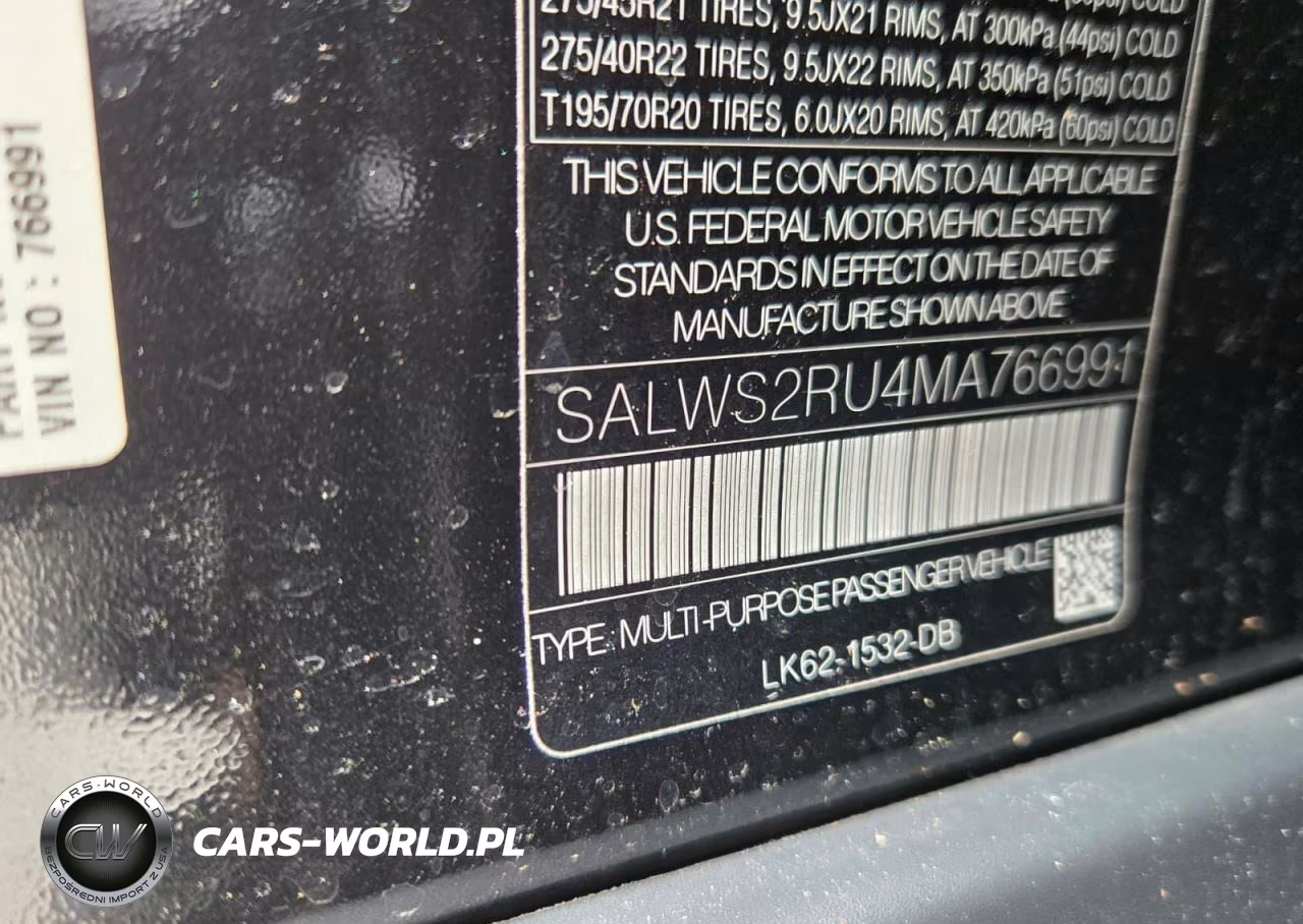 2021 Land Rover Range Rover Sport Hst VIN:SALWS2RU4MA766991 - 10