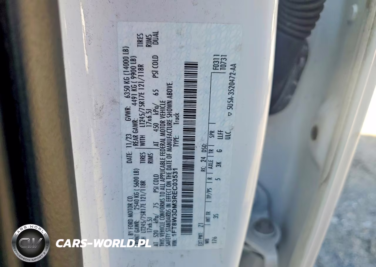 2024 Ford F350 Super Duty VIN:1FT8W3DM3REC03531 - 12