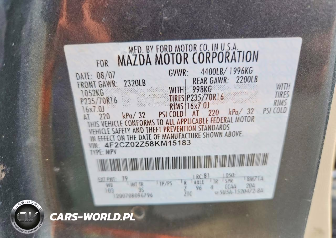 2008 Mazda Tribute I VIN:4F2CZ02Z58KM15183 - 13