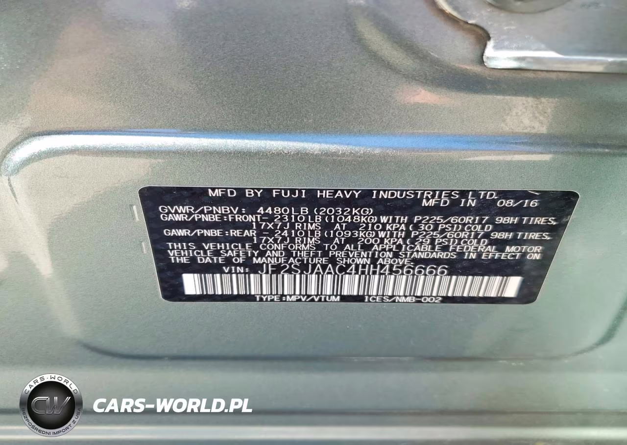 2017 Subaru Forester 2.5I VIN:JF2SJAAC4HH456666 - 12