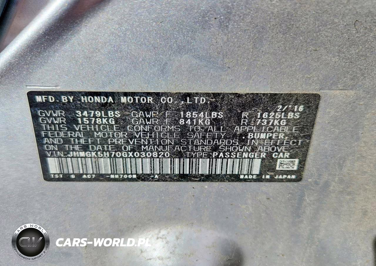 2016 Honda Fit Ex VIN:JHMGK5H70GX030820 - 12