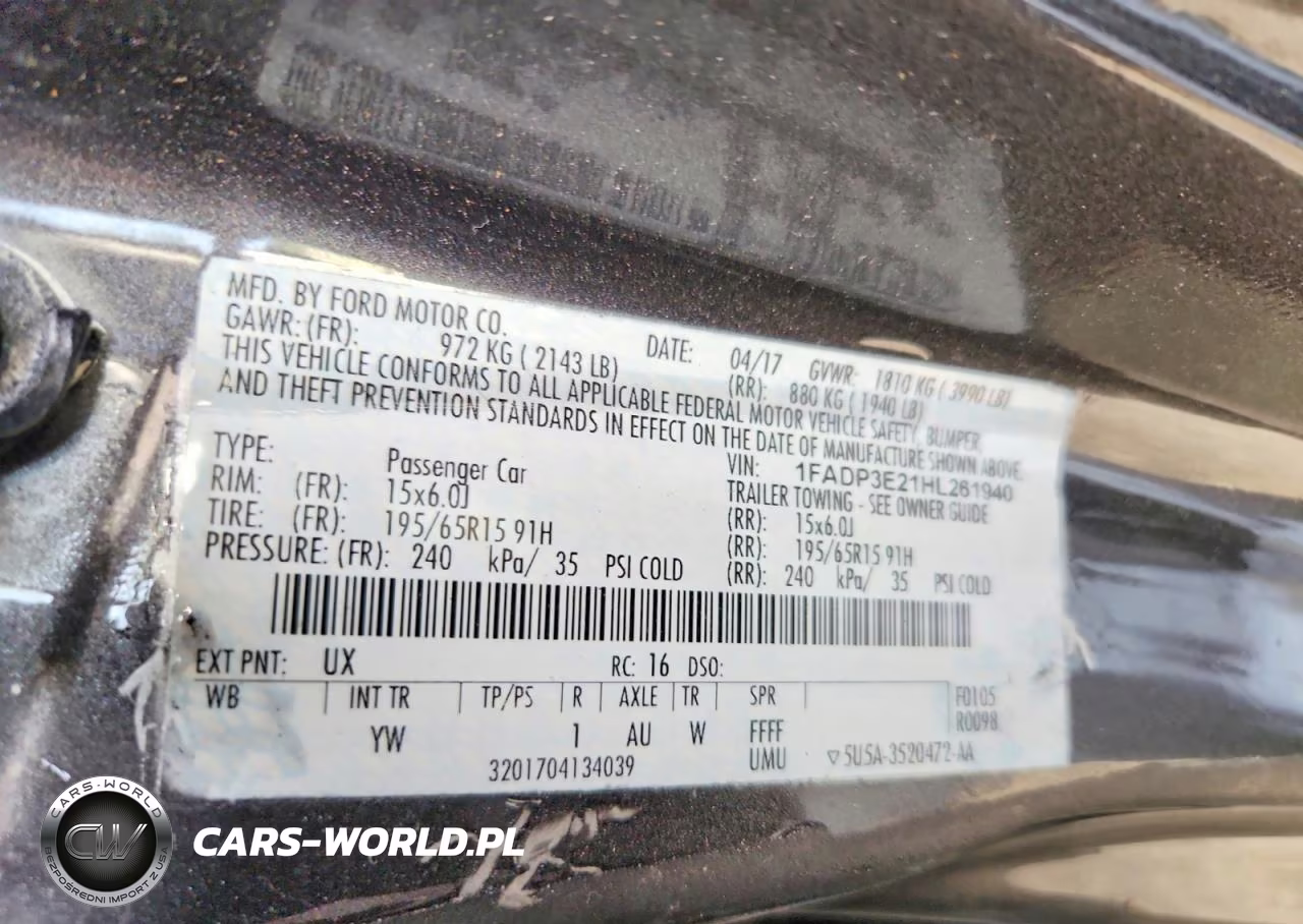 2017 Ford Focus VIN:1FADP3E21HL261940 - 12