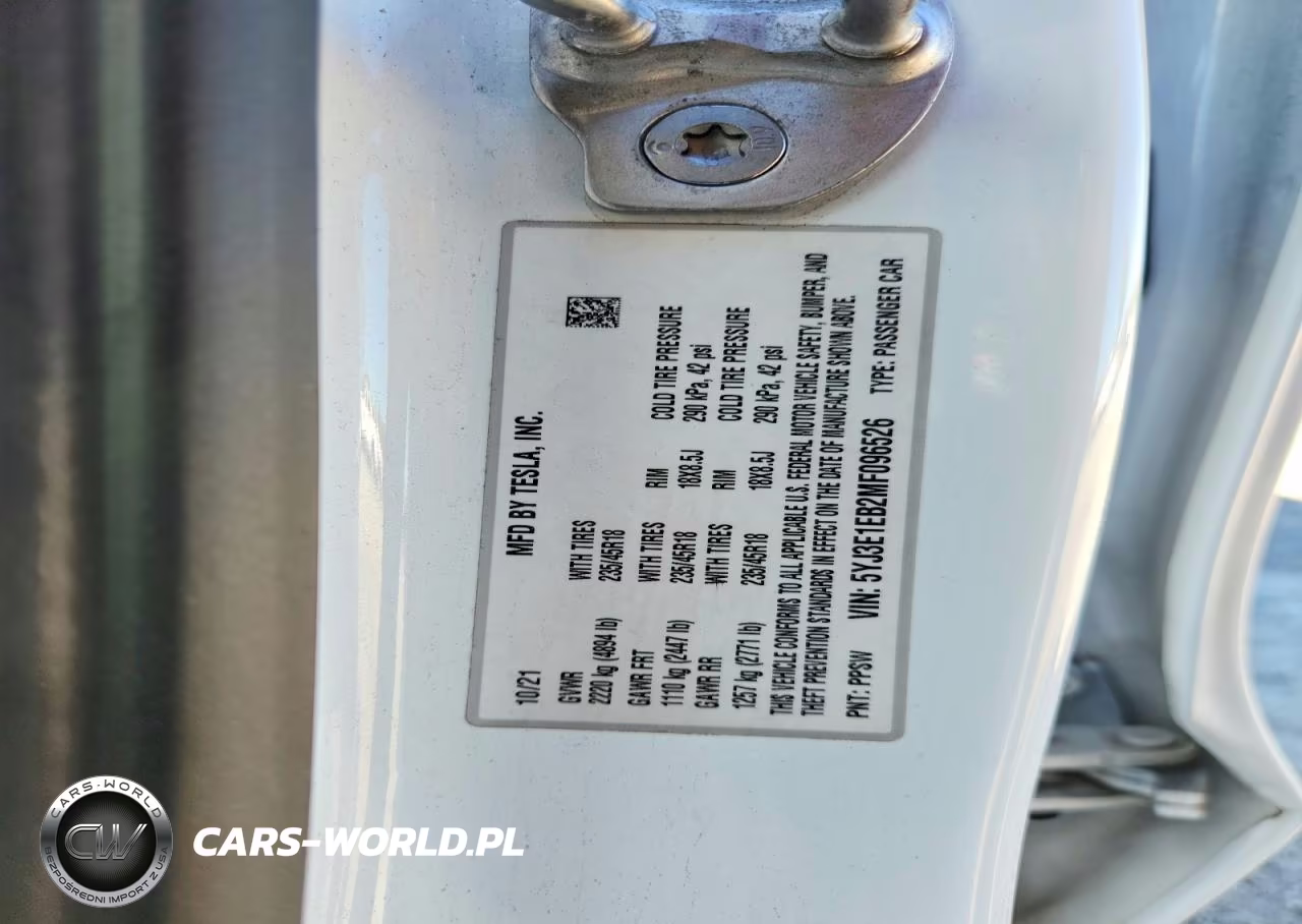 2021 Tesla Model 3 VIN:5YJ3E1EB2MF096526 - 13