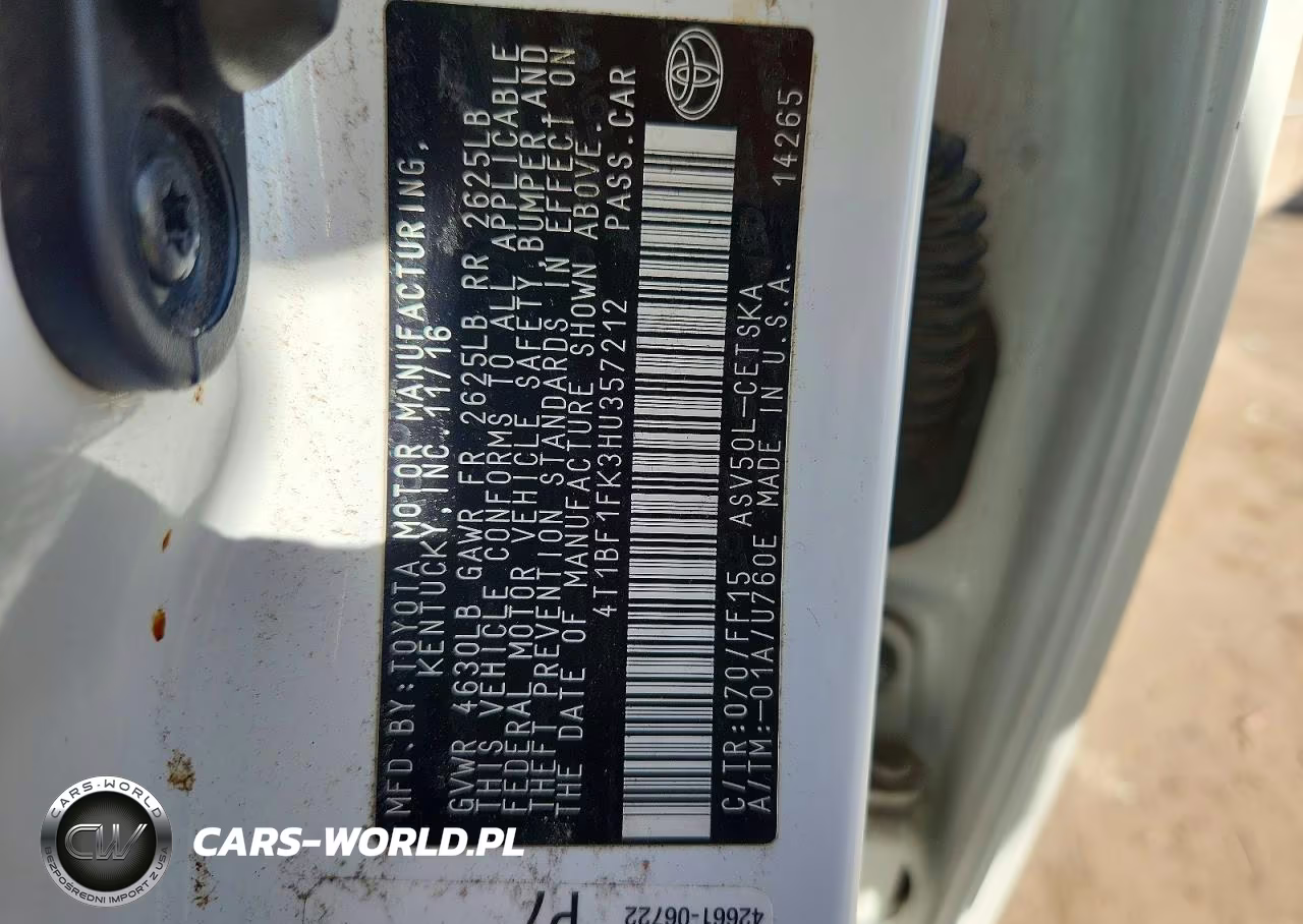 2017 Toyota Camry Se VIN:4T1BF1FK3HU357212 - 12