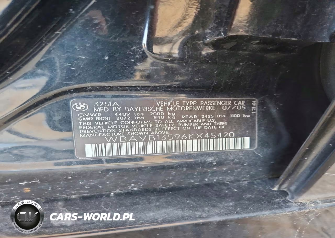 2006 BMW 325 I VIN:WBAVB13596KX45420 - 12