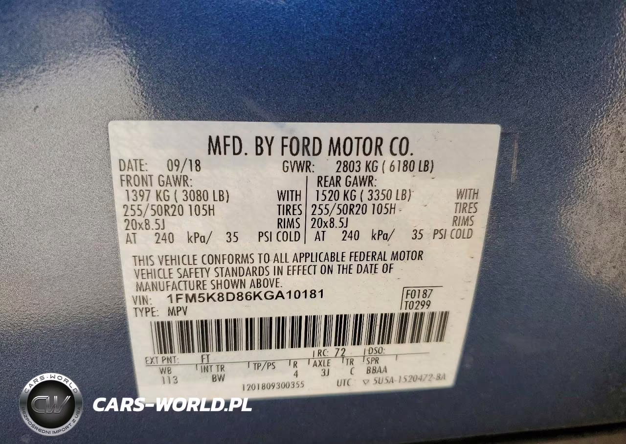 2019 Ford Explorer Xlt VIN:1FM5K8D86KGA10181 - 14