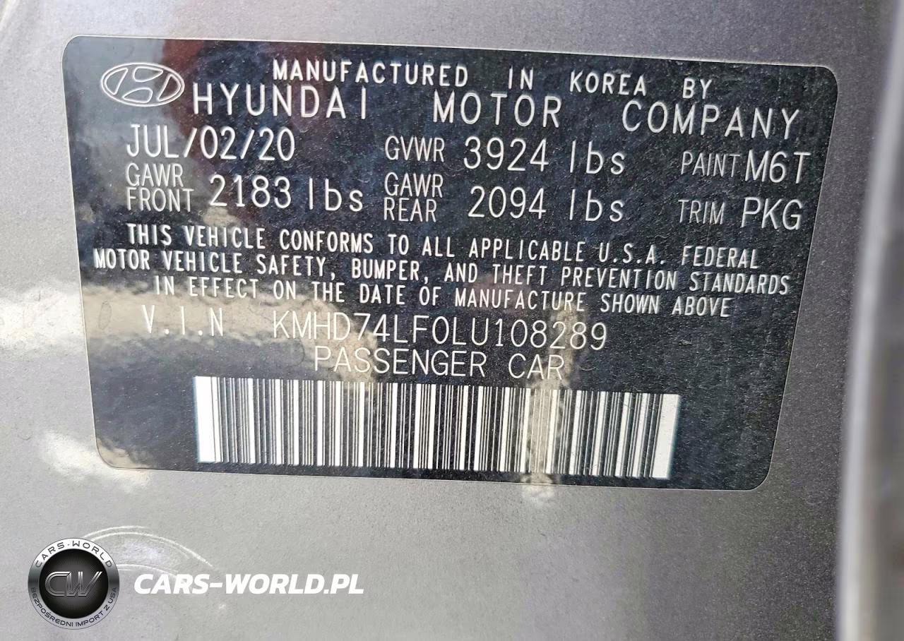 2020 Hyundai Elantra Se VIN:KMHD74LF0LU108289 - 12