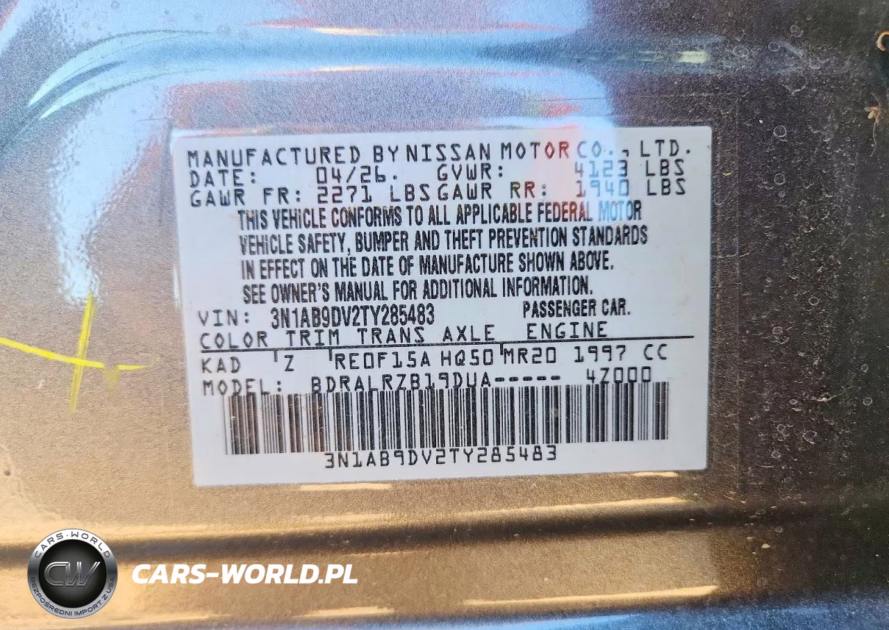 2026 Nissan Sentra Sr VIN:3N1AB9DV2TY285483 - 13