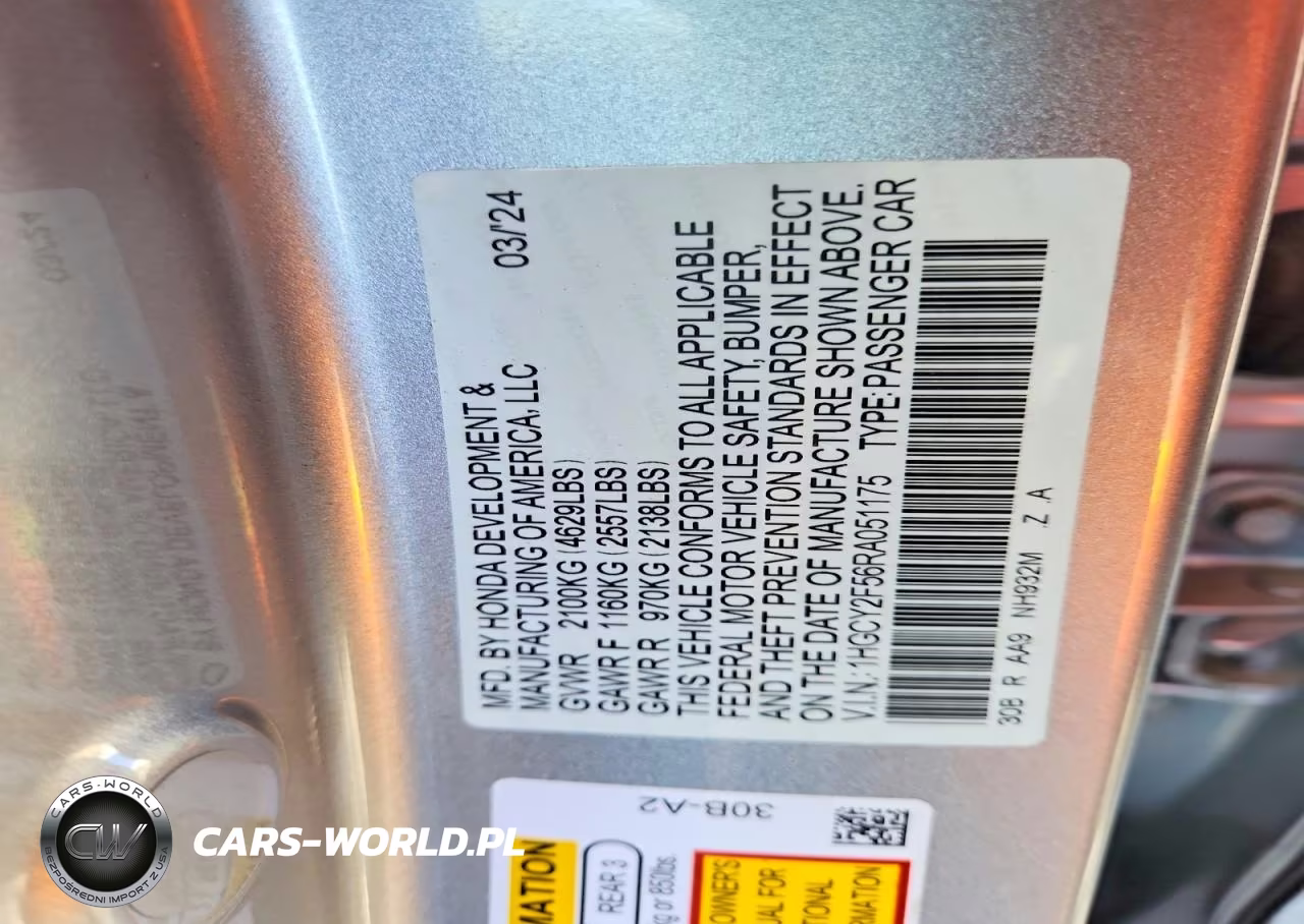 2024 Honda Accord Hybrid Sport VIN:1HGCY2F56RA051175 - 13