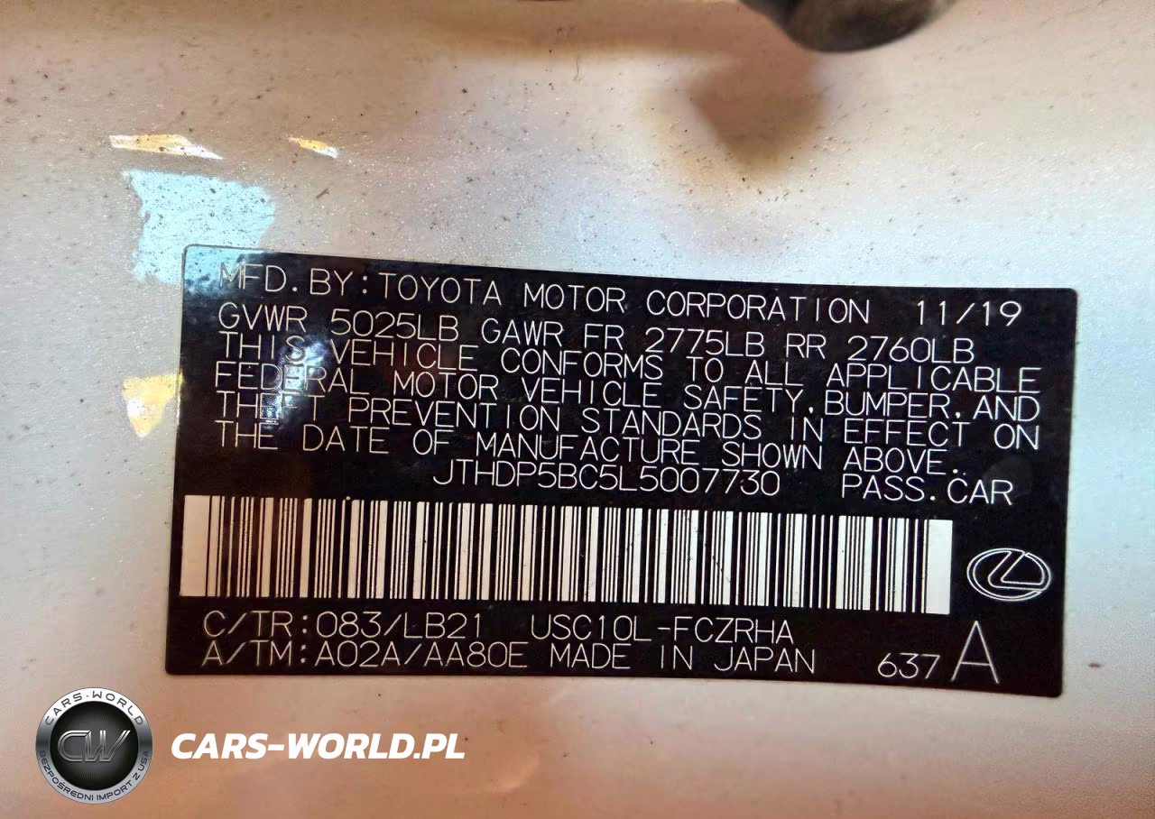 2020 Lexus Rc F Base VIN:JTHDP5BC5L5007730 - 10