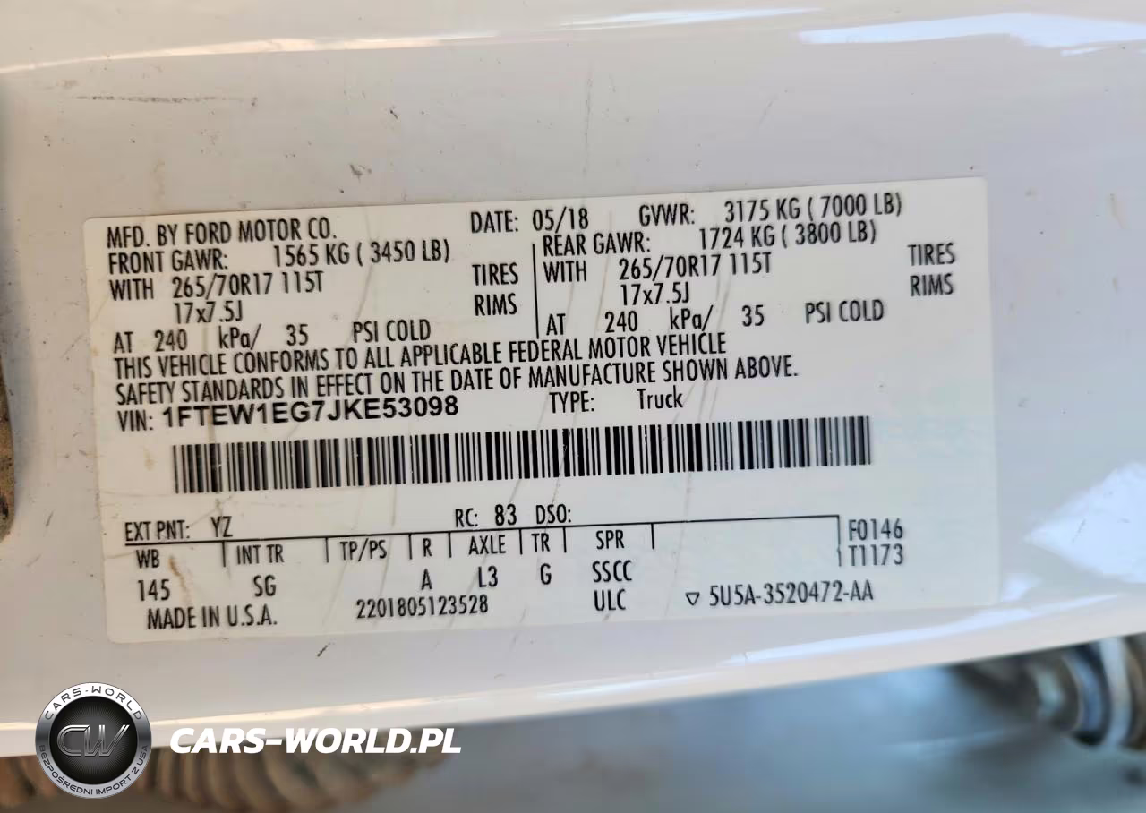2018 Ford F150 Xl VIN:1FTEW1EG7JKE53098 - 12
