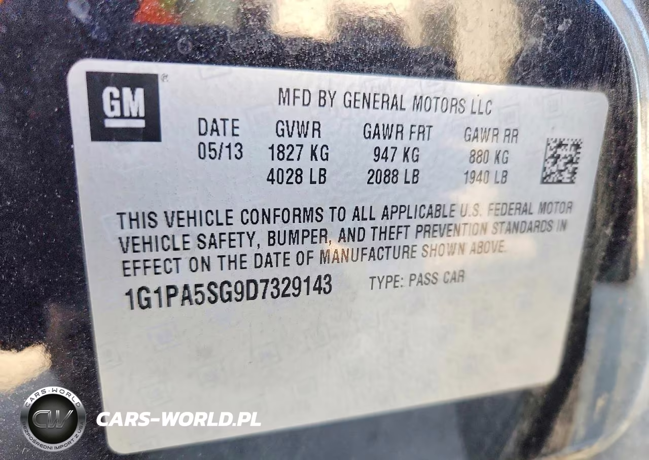 2013 Chevrolet Cruze Ls VIN:1G1PA5SG9D7329143 - 12