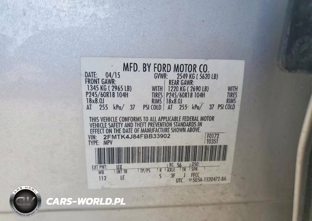 2015 Ford Edge Sel VIN:2FMTK4J84FBB33902 - 14