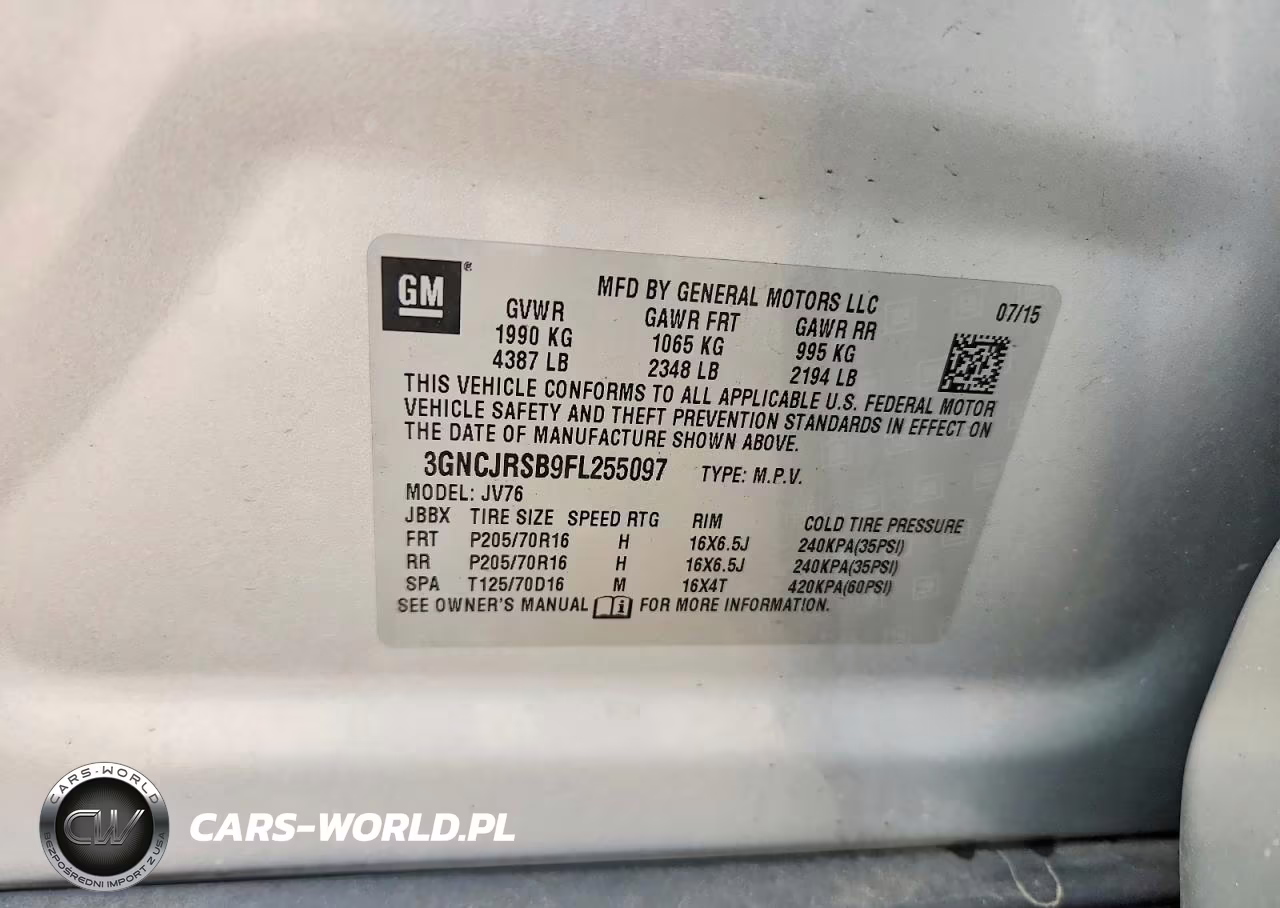 2015 Chevrolet Trax 1Lt VIN:3GNCJRSB9FL255097 - 13
