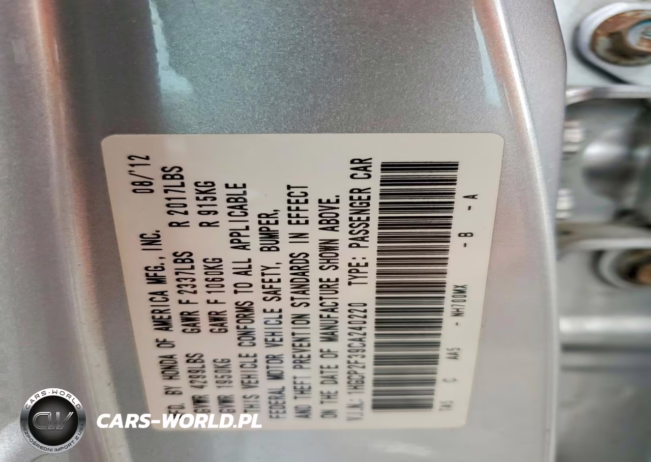 2012 Honda Accord Lx VIN:1HGCP2F39CA240220 - 12
