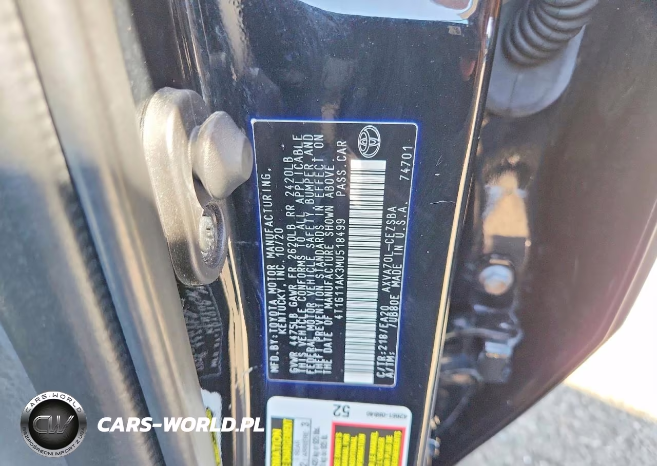 2021 Toyota Camry Se VIN:4T1G11AK3MU518499 - 12