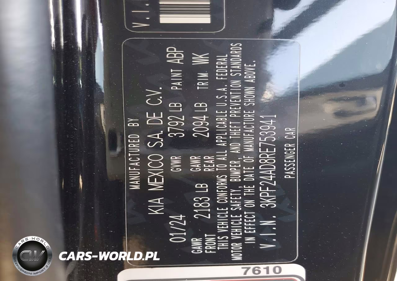 2024 Kia Forte Lxs VIN:3KPF24AD8RE753941 - 12