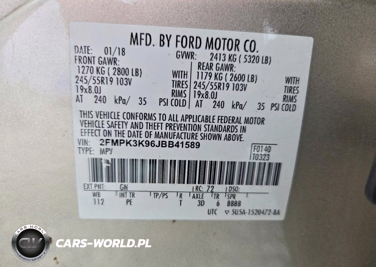 2018 Ford Edge Titanium VIN:2FMPK3K96JBB41589 - 13