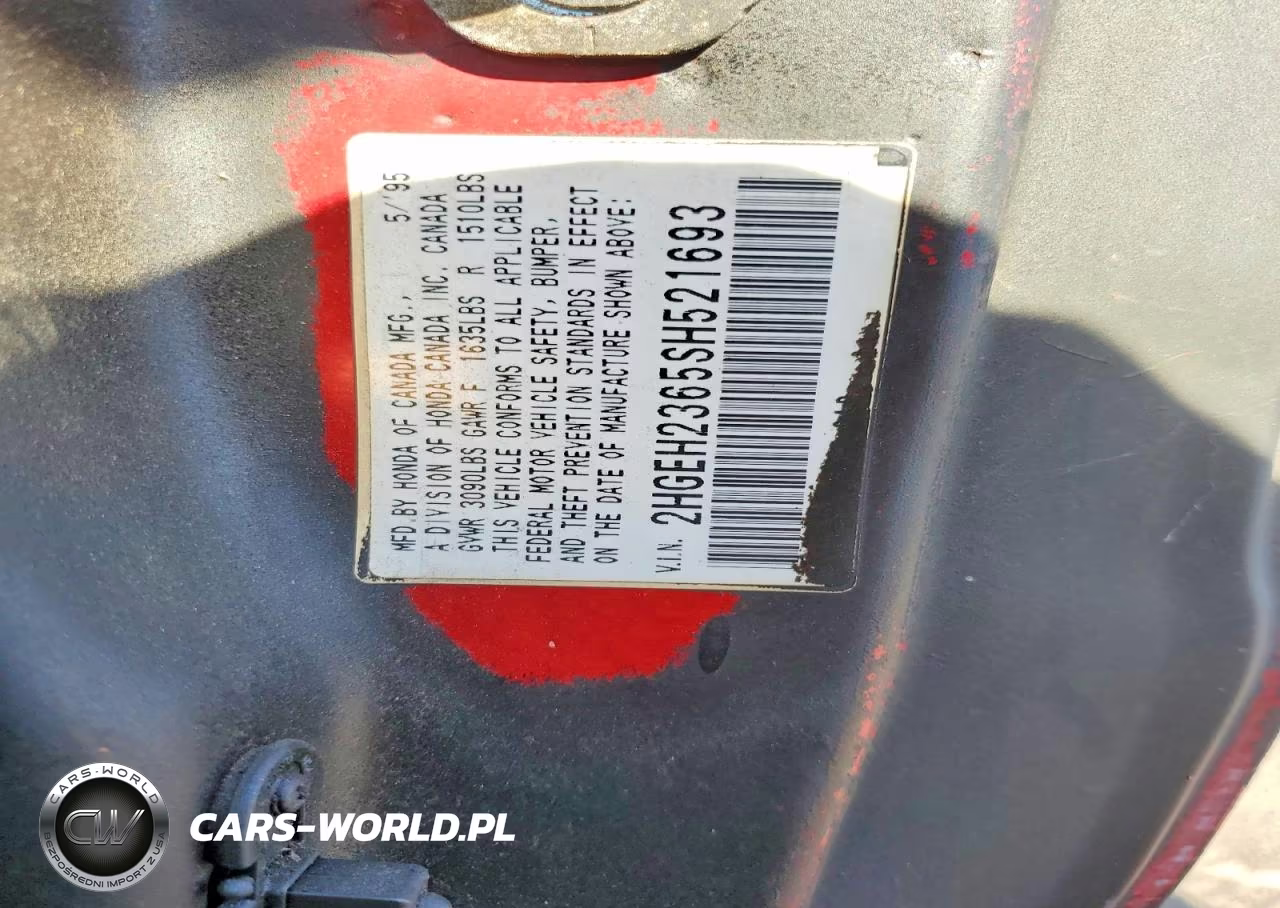 1995 Honda Civic Dx VIN:2HGEH2365SH521693 - 12