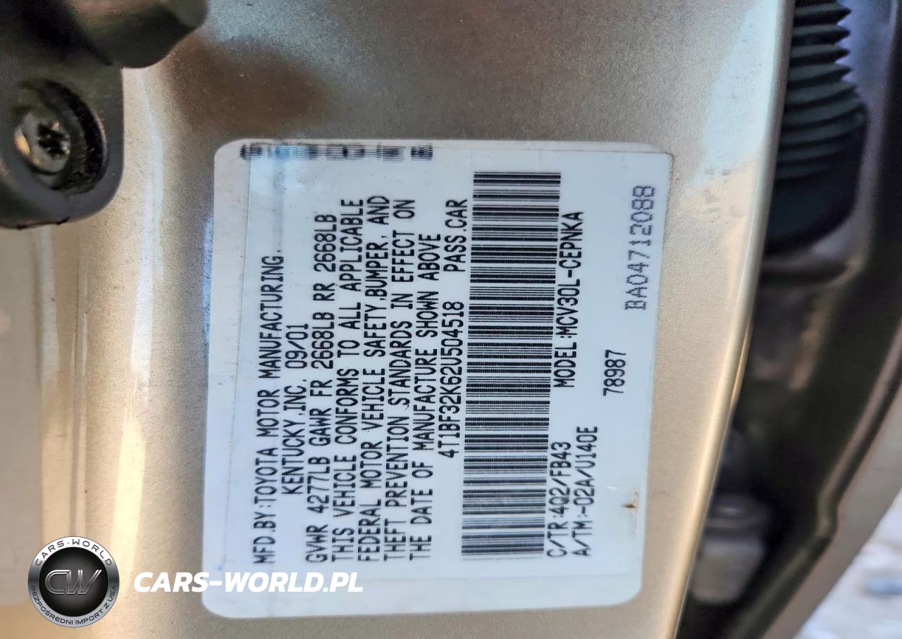 2002 Toyota Camry Le V6 VIN:4T1BF32K62U504518 - 13