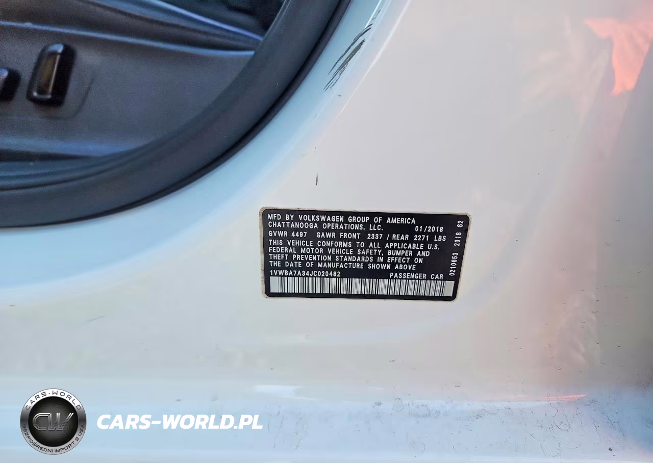 2018 Volkswagen Passat Se VIN:1VWBA7A34JC020482 - 12