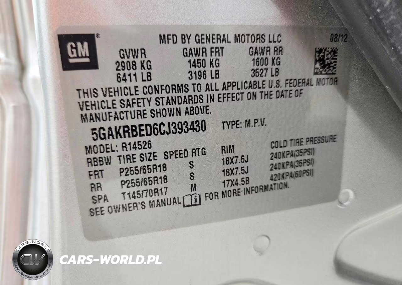 2012 Buick Enclave VIN:5GAKRBED6CJ393430 - 14